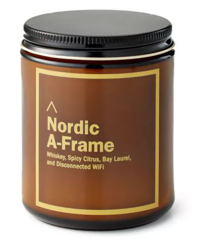 Huckberry Nordic A-Frame Cabin Candle, $28, huckberry.com