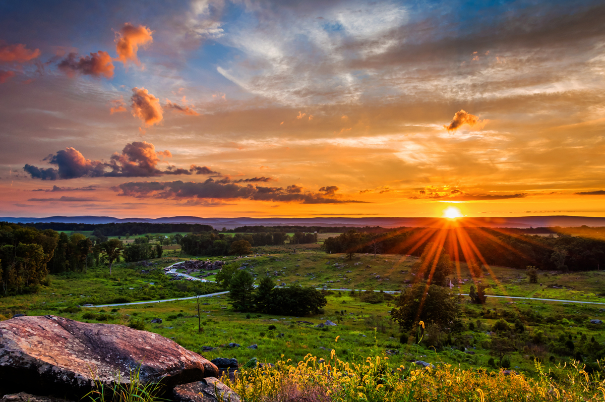 Sunrise on Gettysburg Battlefield