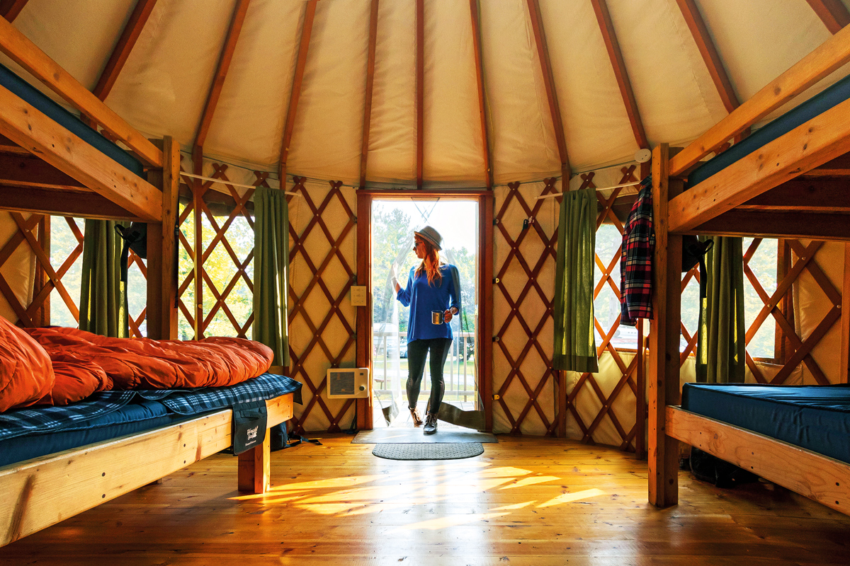 Yurt Interior, Tranquil Timbers | Door County, WI