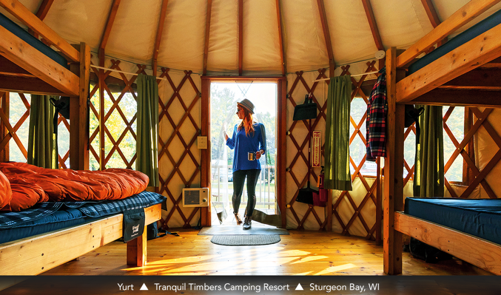 Yurt • Tranquil Timbers Camping Resort • Sturgeon Bay, WI