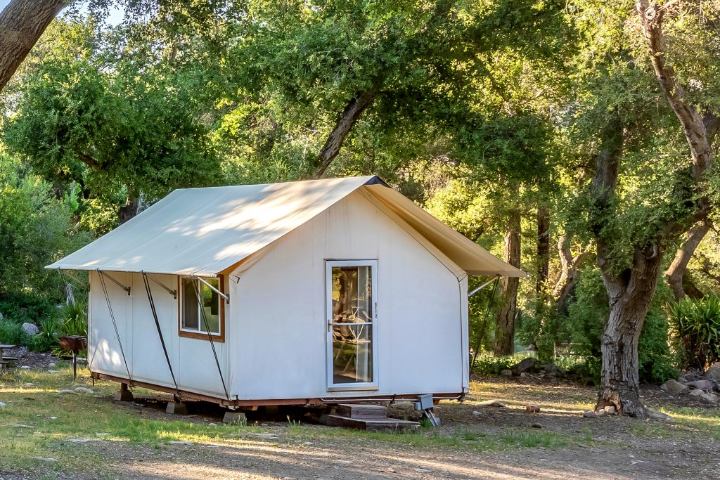 A safari tent at Rancho Oso, near Santa Barbara. 