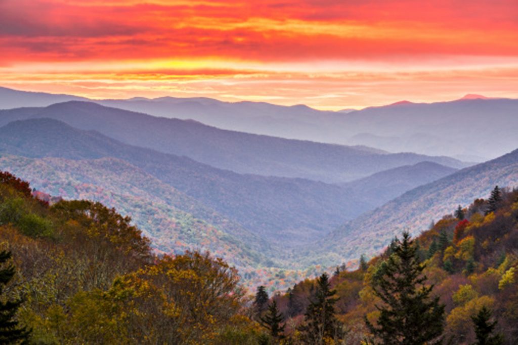 Sunrise over the Great Smoky Mountains