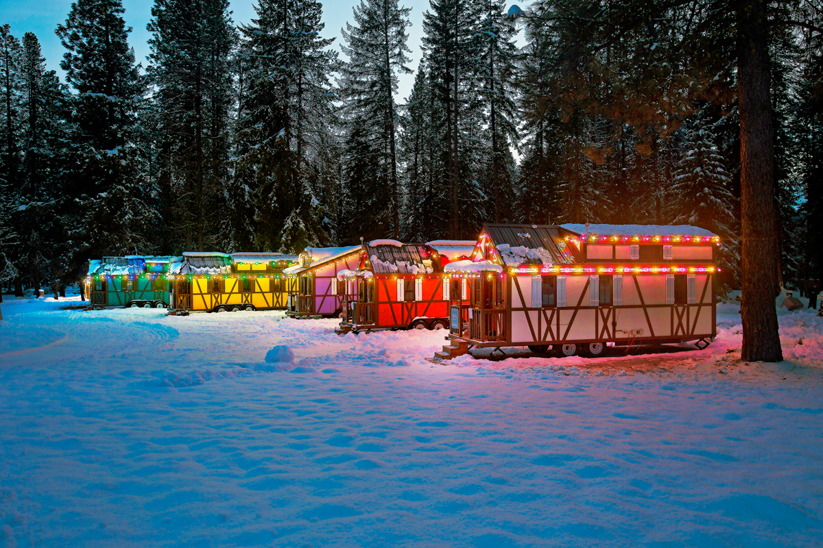 Leavenworth Tiny House Villlage at Christmas