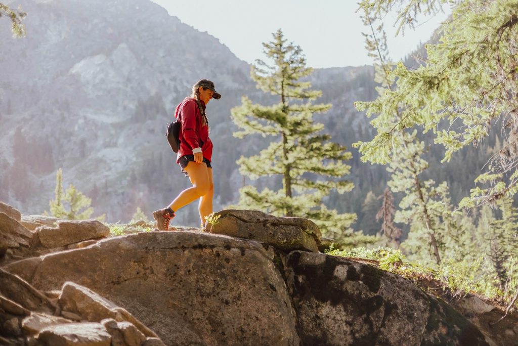 Woman hiking near Leavenworth, WA