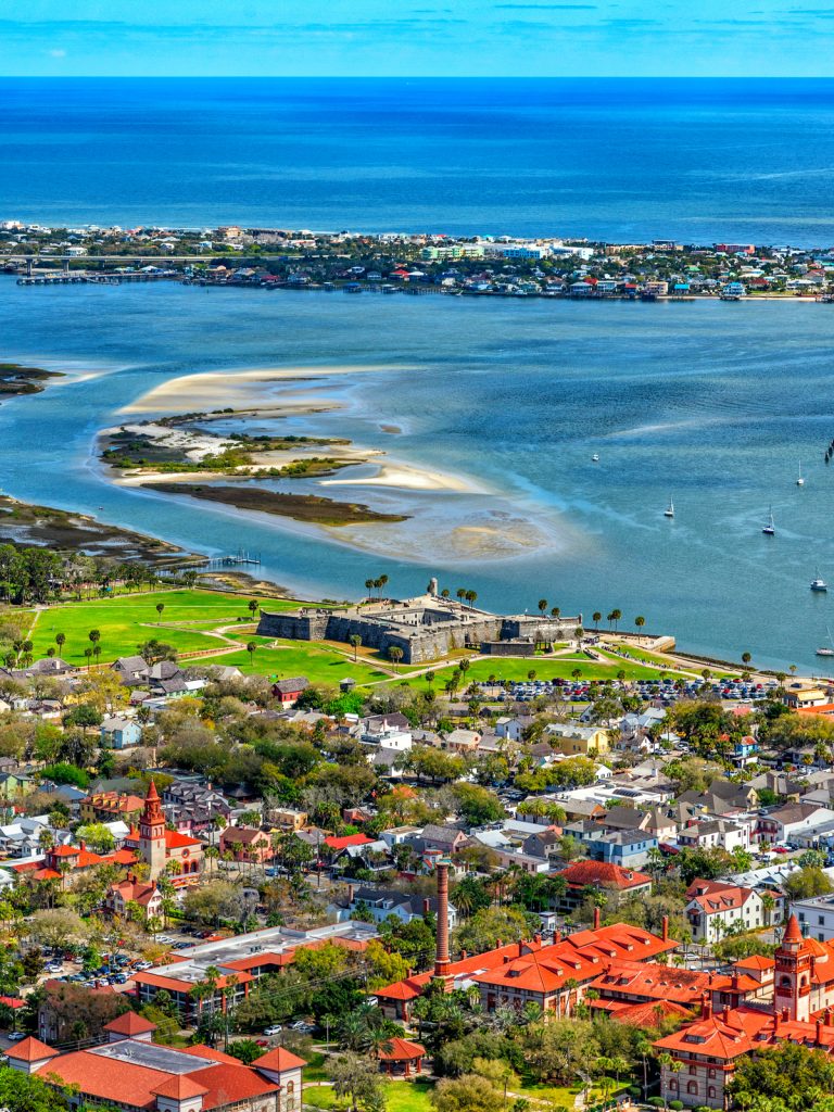 Aerial view of St. Augustine, FL