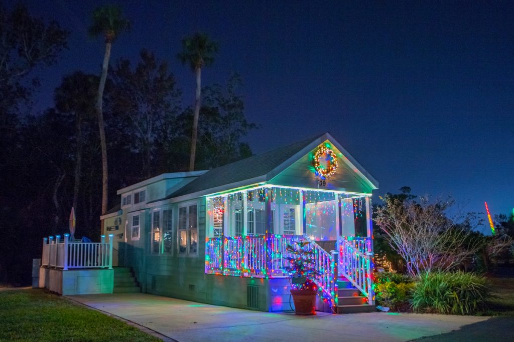 Holiday decorated cottage at Encore Tropical Palms