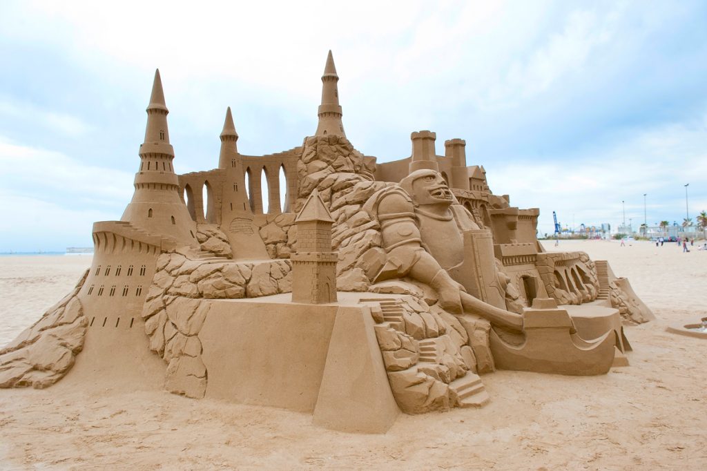 Sand sculpture on the beach
